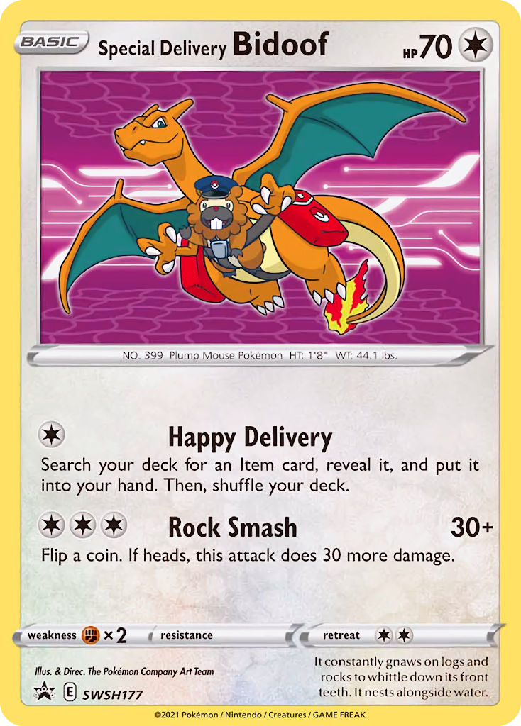 Special Delivery Bidoof SWSH177/307 Promo | SWSH Black Star Promos | Pokemon Card