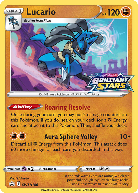 Lucario SWSH186/307 Promo | SWSH Black Star Promos | Pokemon Card