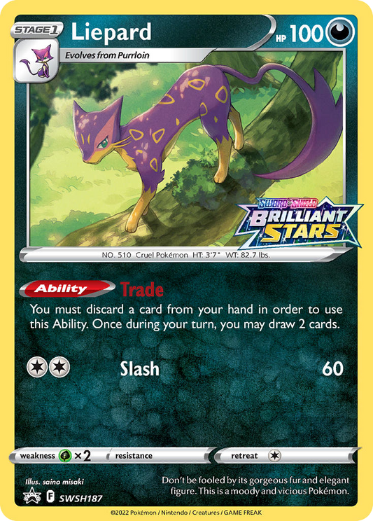 Liepard SWSH187/307 Promo | SWSH Black Star Promos | Pokemon Card