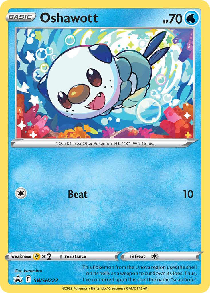 Oshawott SWSH222/307 Promo | SWSH Black Star Promos | Pokemon Card