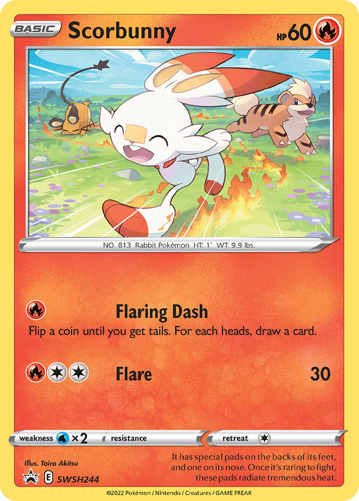 Scorbunny SWSH244/307 Promo | SWSH Black Star Promos | Pokemon Card