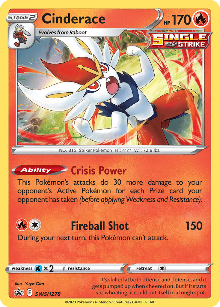 Cinderace SWSH278/307 Promo | SWSH Black Star Promos | Pokemon Card
