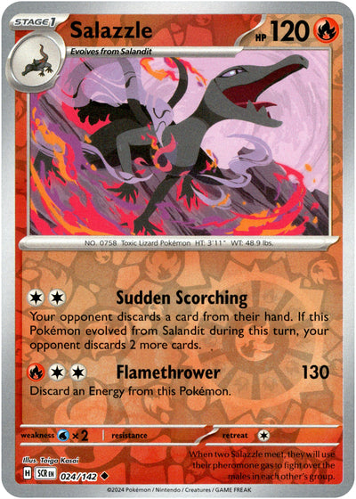 Salazzle 24/142 Reverse Holo | Stellar Crown | Pokemon Card