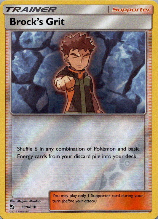 Brock's Grit 53/68 Reverse Holo | Hidden Fates | Pokemon Card