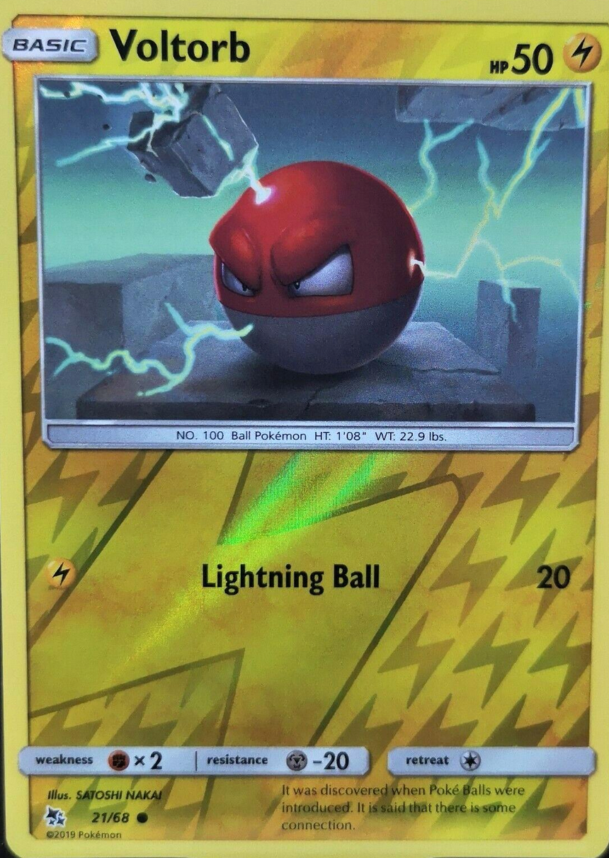Voltorb 21/68 Reverse Holo | Hidden Fates | Pokemon Card
