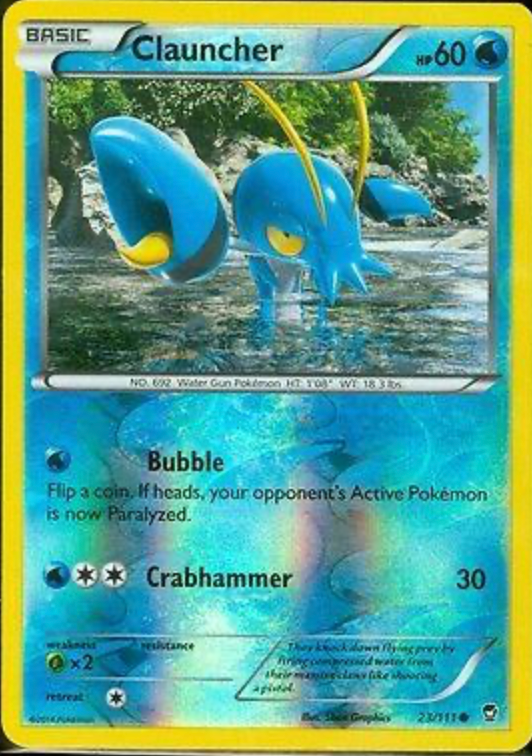 Clauncher 23/111 Reverse Holo | Furious Fists | Pokemon Card