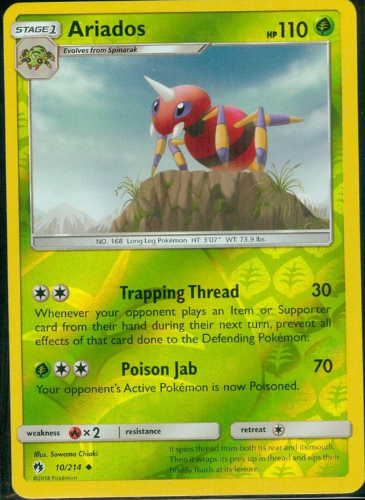 Ariados 10/214 Reverse Holo | Lost Thunder | Pokemon Card