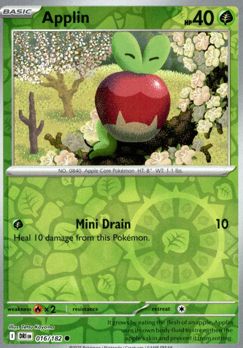 Applin 16/182 Reverse Holo | Destined Rivals | Pokemon Card