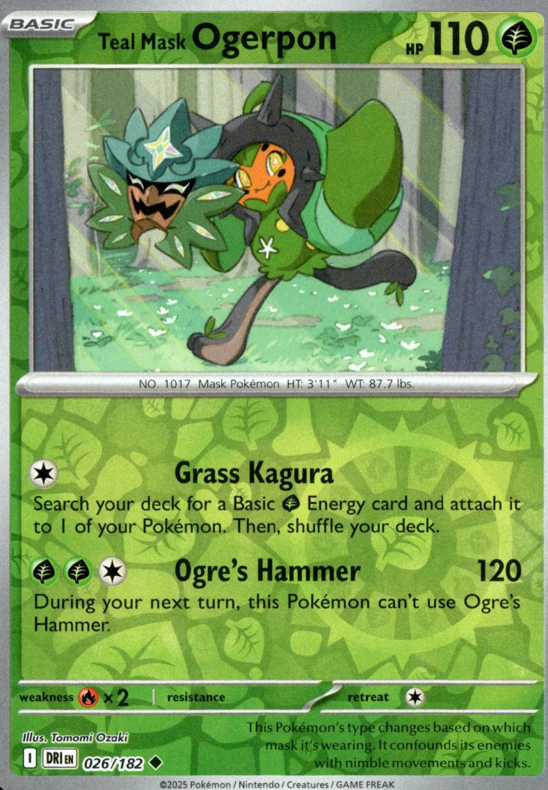 Teal Mask Ogerpon 26/182 Reverse Holo | Destined Rivals | Pokemon Card