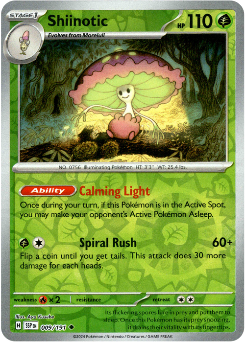 Shiinotic 9/191 Reverse Holo | Surging Sparks | Pokemon Card