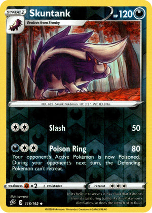 Skuntank 115/192 Reverse Holo | Rebel Clash | Pokemon Card