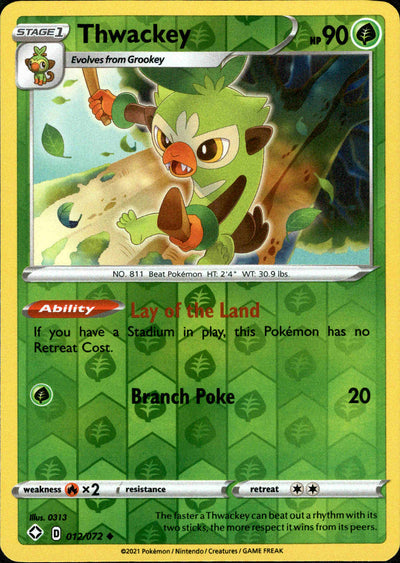 Thwackey 12/72 Reverse Holo | Shining Fates | Pokemon Card