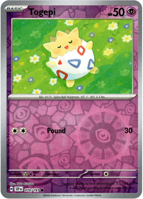 Togepi 70/191 Reverse Holo | Surging Sparks | Pokemon Card