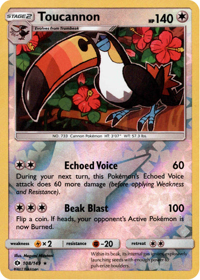 Toucannon 108/149 Reverse Holo | Sun & Moon | Pokemon Card