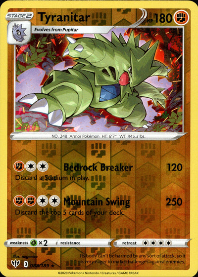 Tyranitar 88/189 Reverse Holo | Darkness Ablaze | Pokemon Card