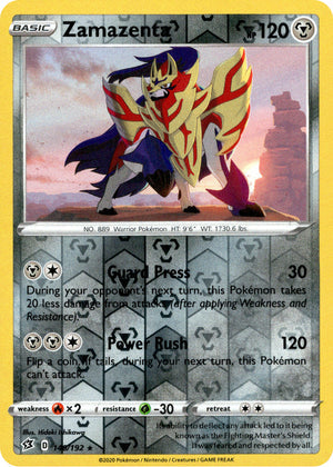Zamazenta 140/192 Reverse Holo | Rebel Clash | Pokemon Card