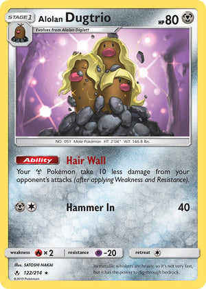 Alolan Dugtrio 122/214 Reverse Holo | Unbroken Bonds | Pokemon Card