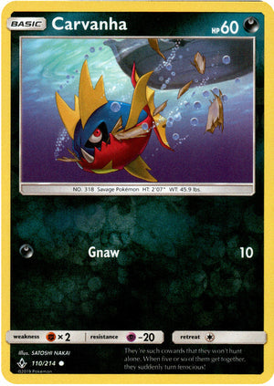 Carvanha 110/214 Reverse Holo | Unbroken Bonds | Pokemon Card
