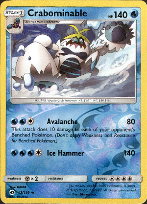 Crabominable 43/149 Reverse Holo | Sun & Moon | Pokemon Card