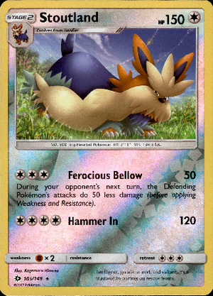 Stoutland 105/149 Reverse Holo | Sun & Moon | Pokemon Card