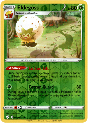 Eldegoss 16/203 Reverse Holo | Evolving Skies | Pokemon Card