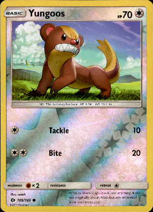 Yungoos 109/149 Reverse Holo | Sun & Moon | Pokemon Card