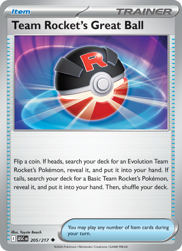 Team Rocket's Great Ball 205/217 Uncommon | Ascended Heroes | Pokemon Card