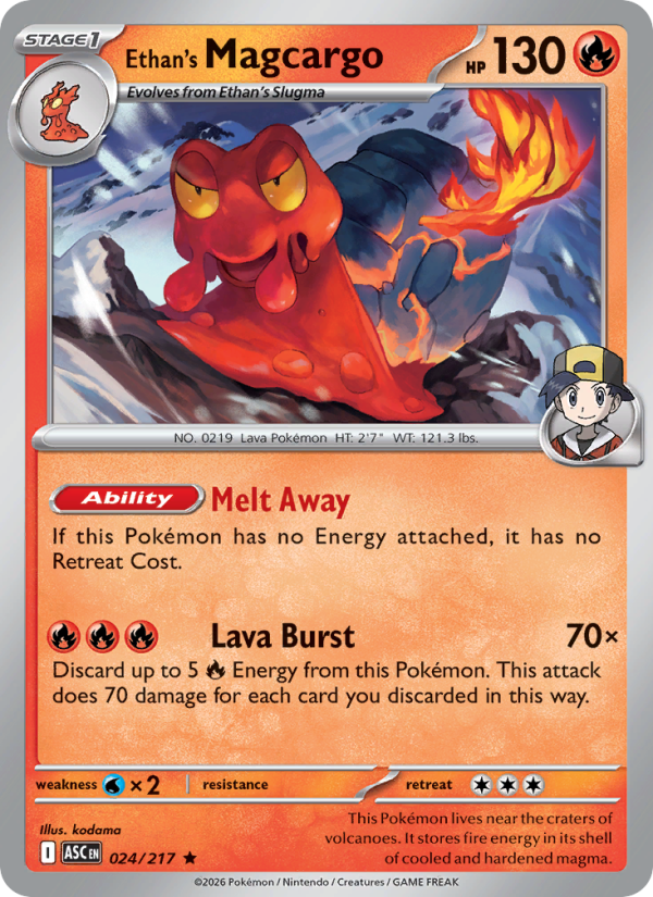 Ethan's Magcargo 24/217 Rare Holo | Ascended Heroes | Pokemon Card
