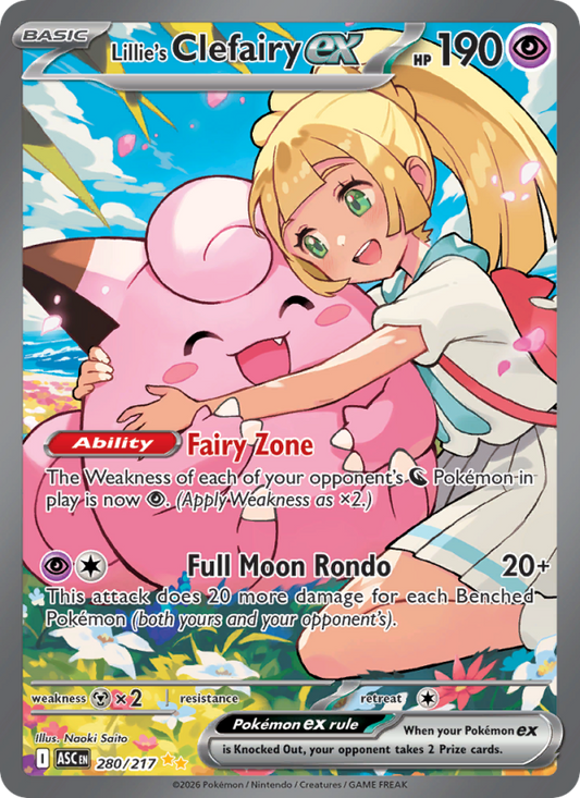 Lillie's Clefairy ex 280/217 Special Illustration Rare | Ascended Heroes | Pokemon Card
