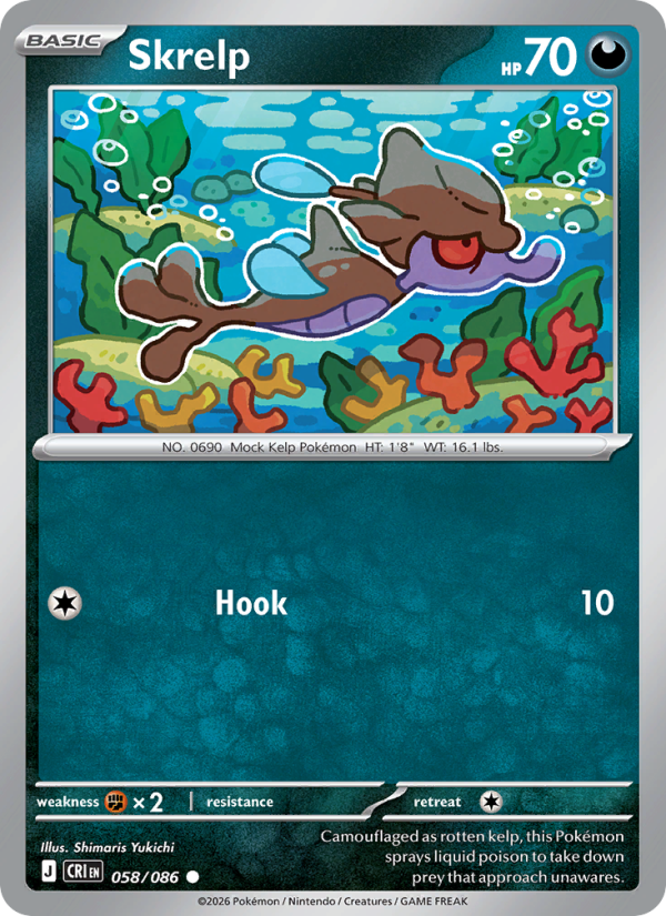 Skrelp 58/86 Common | Chaos Rising | Pokemon Card