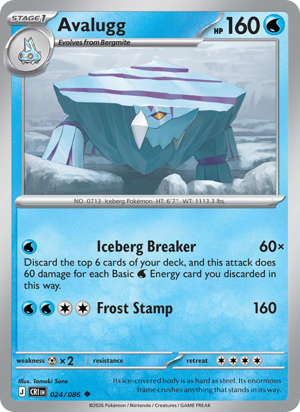 Avalugg 24/86 Uncommon | Chaos Rising | Pokemon Card