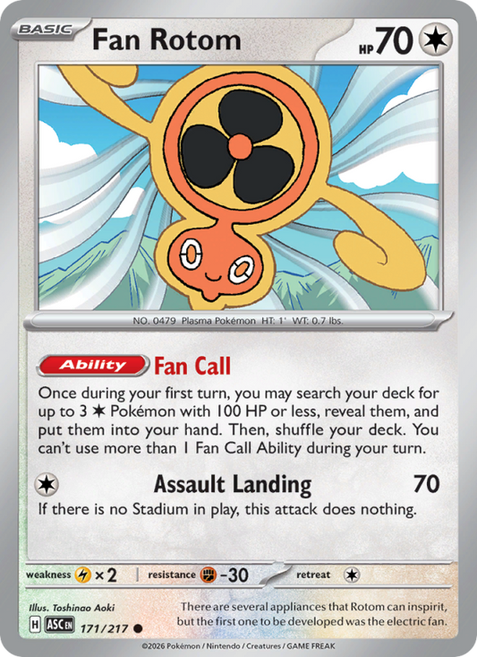 Fan Rotom 171/217 Common | Ascended Heroes | Pokemon Card