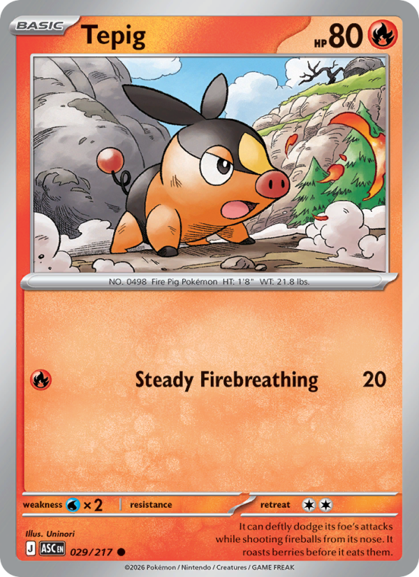 Tepig 29/217 Common | Ascended Heroes | Pokemon Card
