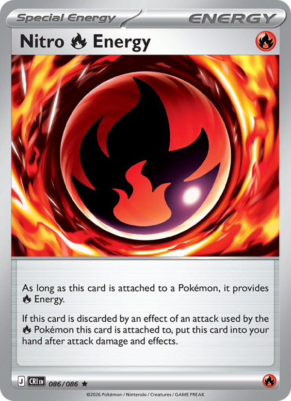Nitro Fire Energy 86/86 Rare Holo | Chaos Rising | Pokemon Card