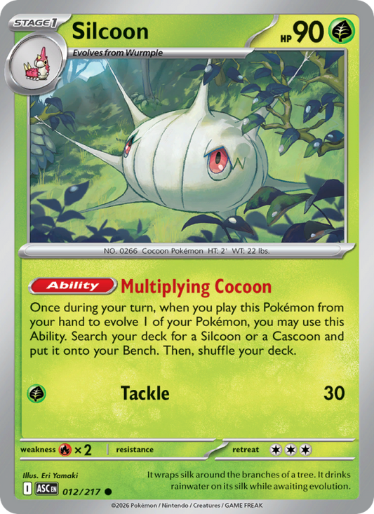 Silcoon 12/217 Common | Ascended Heroes | Pokemon Card