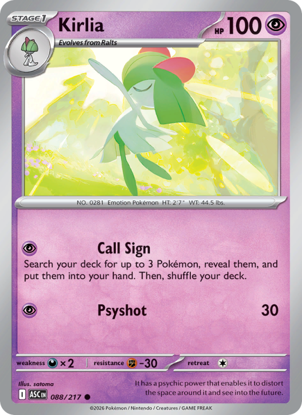Kirlia 88/217 Common | Ascended Heroes | Pokemon Card