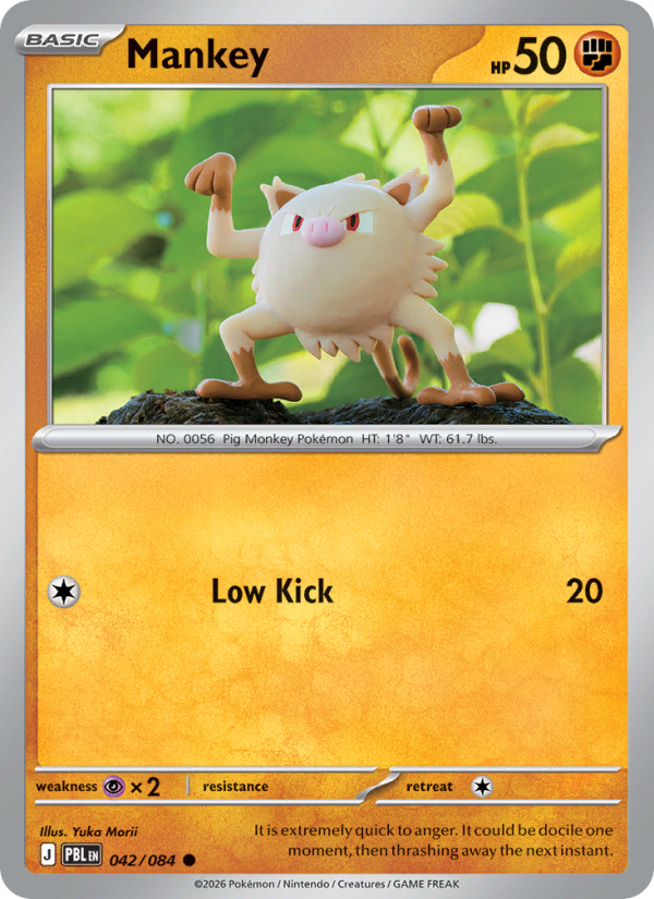 Mankey 42/84 Common | Pitch Black | Pokemon Card
