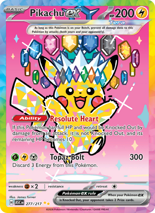 Pikachu ex 277/217 Special Illustration Rare | Ascended Heroes | Pokemon Card