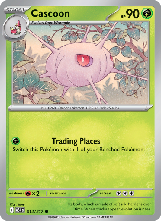 Cascoon 14/217 Common | Ascended Heroes | Pokemon Card