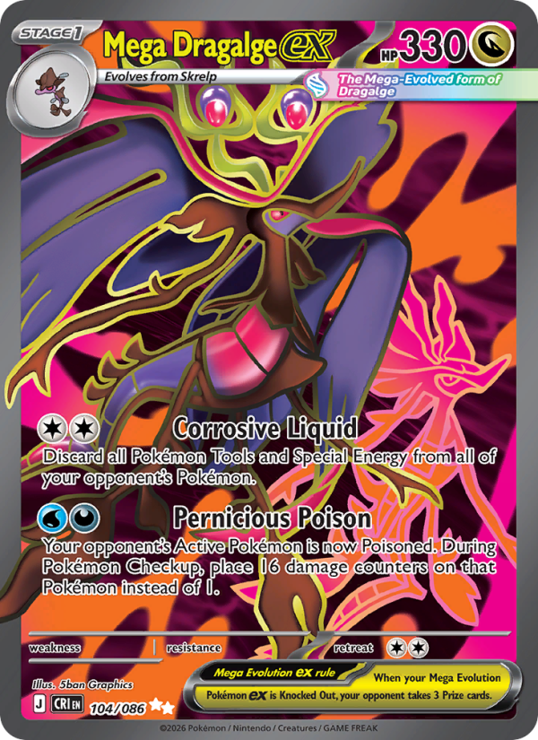 Mega Dragalge ex 104/86 Ultra Rare | Chaos Rising | Pokemon Card