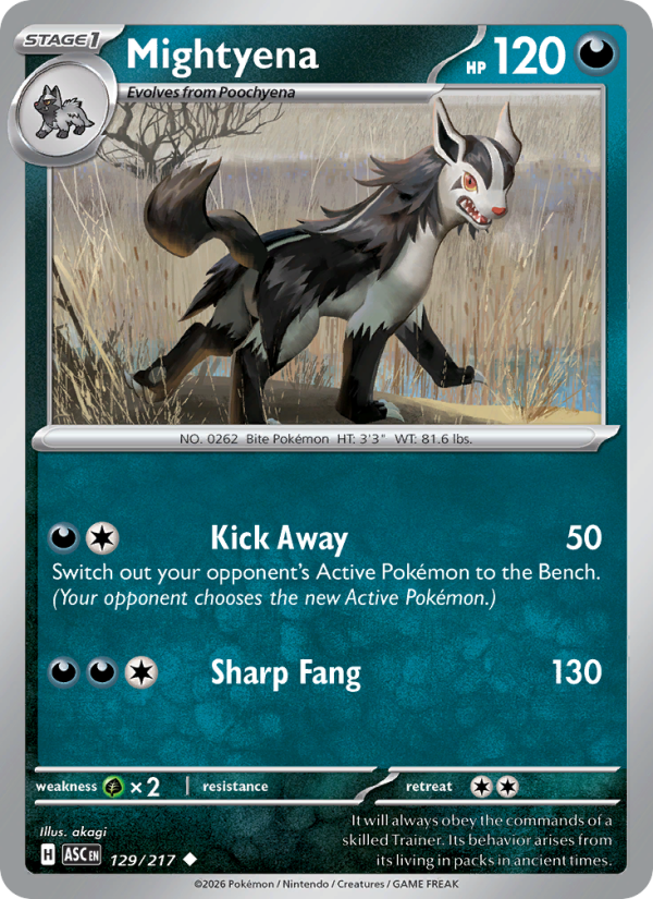 Mightyena 129/217 Uncommon | Ascended Heroes | Pokemon Card