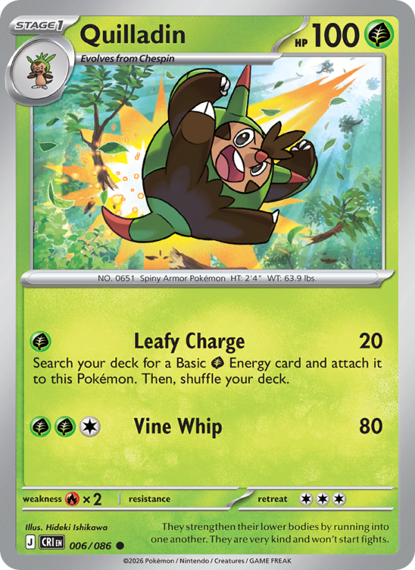 Quilladin 6/86 Common | Chaos Rising | Pokemon Card