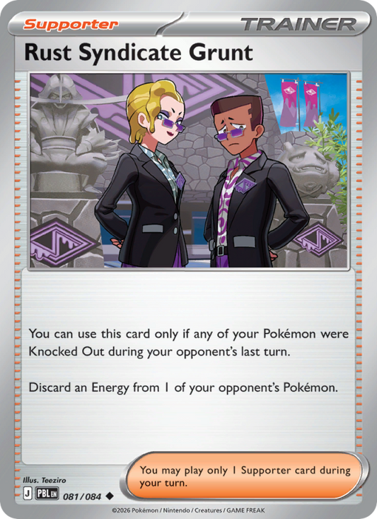Rust Syndicate Grunt 81/84 Uncommon | Pitch Black | Pokemon Card