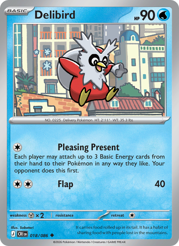 Delibird 18/86 Uncommon | Chaos Rising | Pokemon Card