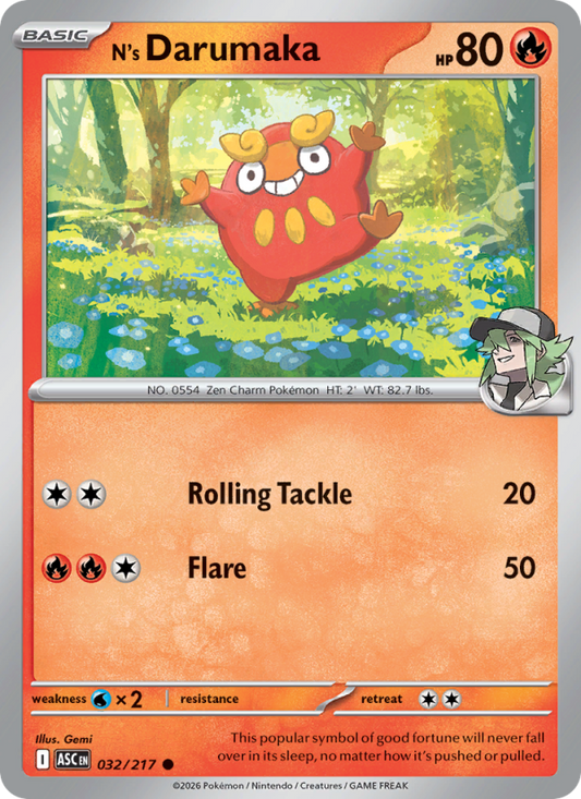 N's Darumaka 32/217 Common | Ascended Heroes | Pokemon Card