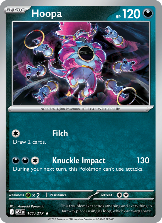 Hoopa 141/217 Rare Holo | Ascended Heroes | Pokemon Card