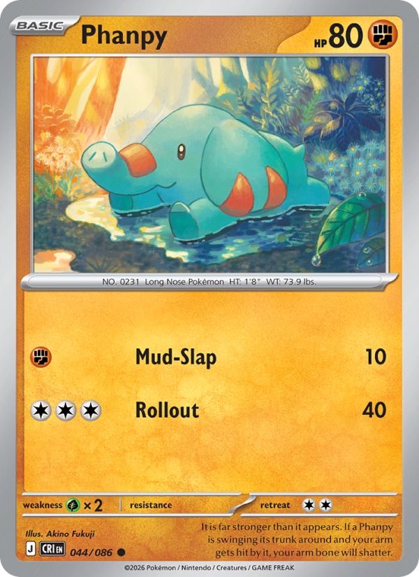 Phanpy 44/86 Common | Chaos Rising | Pokemon Card