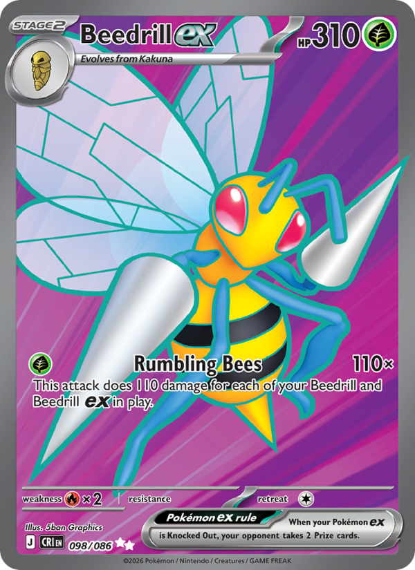 Beedrill ex 98/86 Ultra Rare | Chaos Rising | Pokemon Card