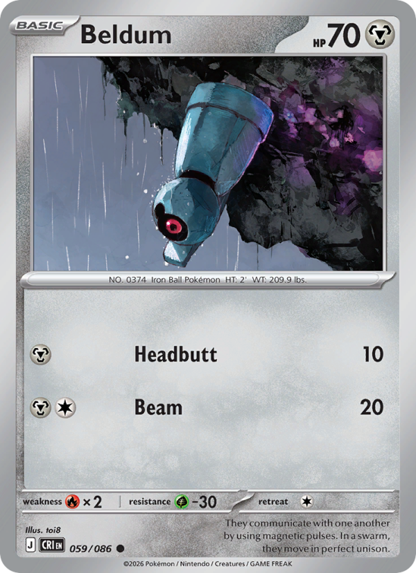 Beldum 59/86 Common | Chaos Rising | Pokemon Card