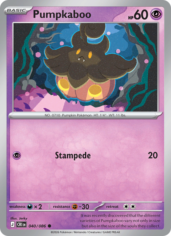 Pumpkaboo 40/86 Common | Chaos Rising | Pokemon Card
